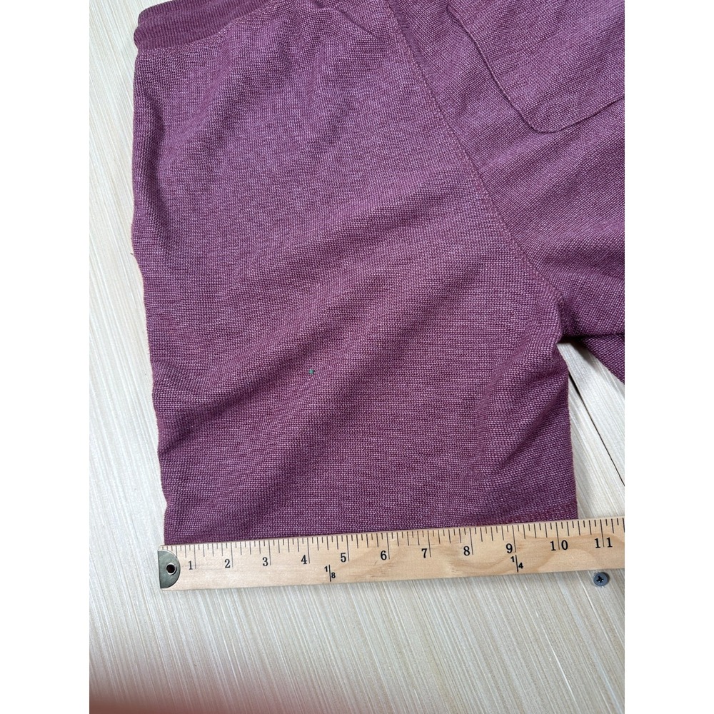 Free Planet Jersey Shorts Men 30S Maroon Cotton Slash Pockets Running Drawstring - Picture 4 of 4